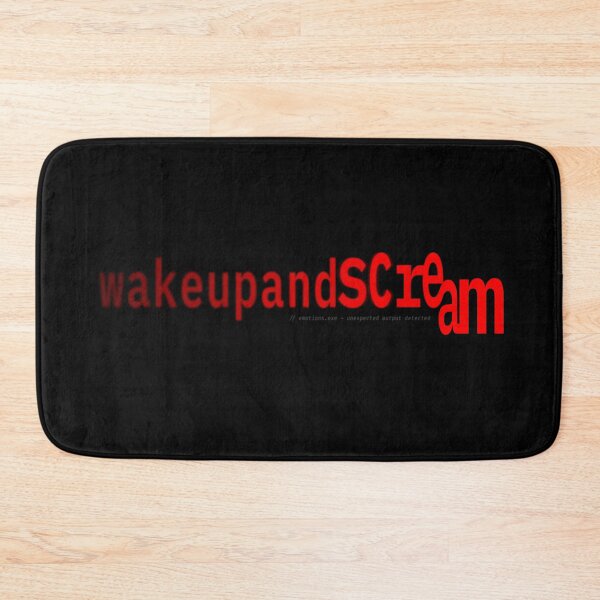 Item preview, Wake Up and Scream – Glitch Minimalist Typography Design for Night Owls and Existential Coders designed and sold by S.S.S.