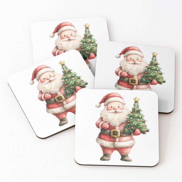 Item preview, Watercolor Santa Claus Holding Christmas TreeIllustration designed and sold by Art-Beans.