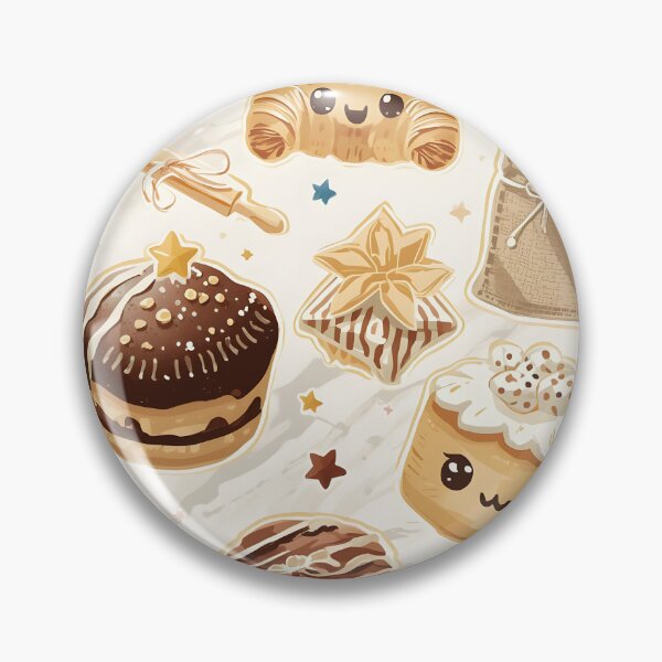 Item preview, Kawaii Croissants and Cozy Tea Treats Pastel Baking Pattern designed and sold by MoonlitDoodles1.