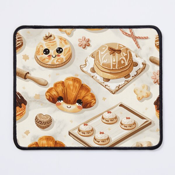 Item preview, Charming Kawaii Baking Treats and Rustic Kitchen Pattern designed and sold by MoonlitDoodles1.