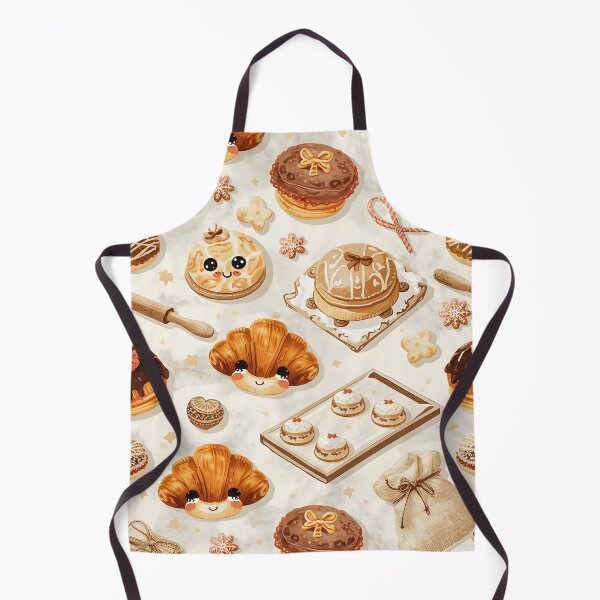 Item preview, Charming Kawaii Baking Treats and Rustic Kitchen Pattern designed and sold by MoonlitDoodles1.