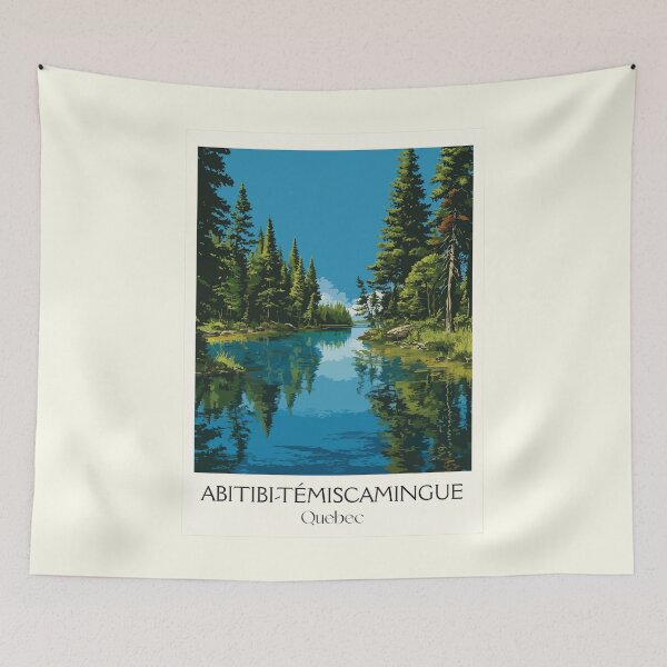 Item preview, Abitibi-Témiscamingue Quebec | Boreal Forest Lake Art designed and sold by TuncGK.