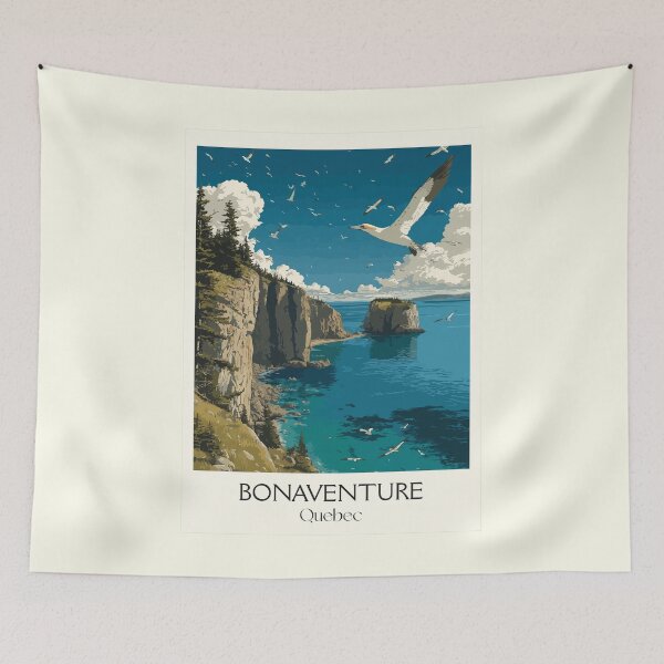 Item preview, Bonaventure Island Quebec | Gaspé Gannet Colony Art Print designed and sold by TuncGK.