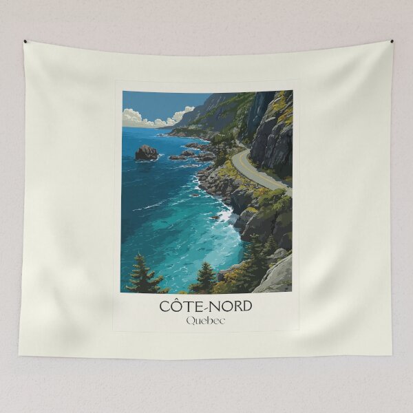 Item preview, Côte-Nord Quebec | St. Lawrence Whale Route Drive Art designed and sold by TuncGK.