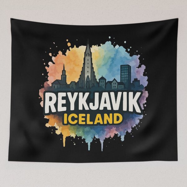 Item preview, Reykjavík Iceland Travel Watercolor designed and sold by TomFrontierArt.