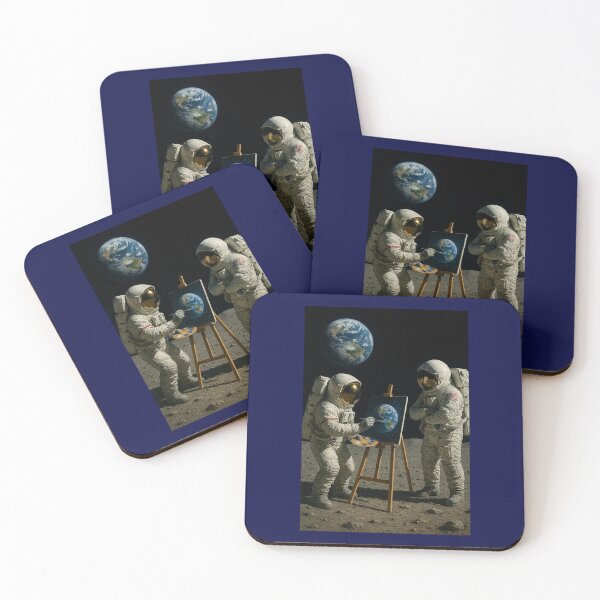 Item preview, Astronaut Painting a Portrait of Earth from the Moon designed and sold by Halifaxartguy.
