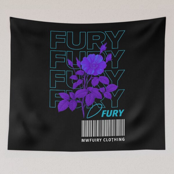 Item preview, FURY Neon Flower Streetwear Design | Cyber Aesthetic Floral Barcode Graphic | MWFURY Clothing Print designed and sold by FUIRY .