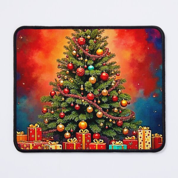 Item preview, Festive Christmas Tree and Gifts Art designed and sold by Health And Fitness Posts e-Store.