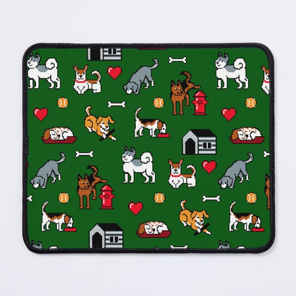 Item preview, Pixel Dogs on Dark Green Background designed and sold by illucalliart.