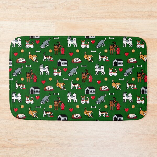 Item preview, Pixel Dogs on Dark Green Background designed and sold by illucalliart.