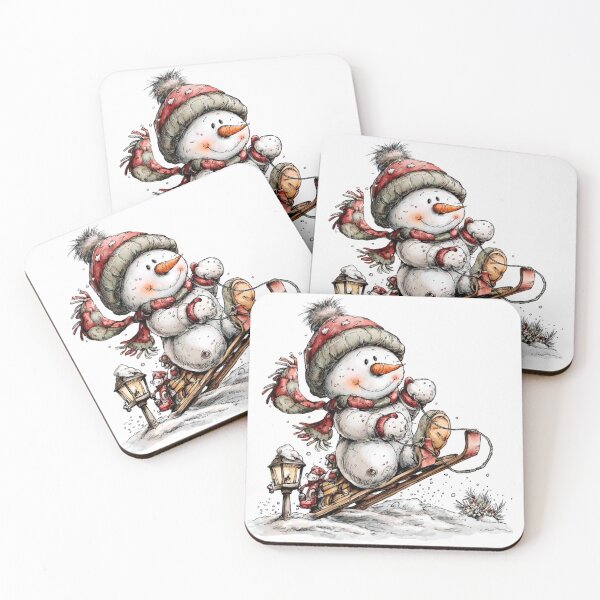 Item preview, Whimsical Snowman Sled Ride by Lantern Light designed and sold by QuietBloom80.