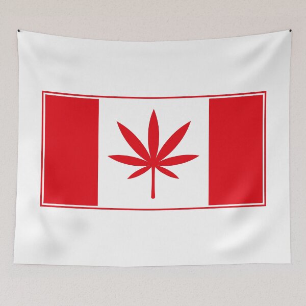 Item preview, Canada Weed Flag (Cannabis / Marijuana / Hemp / Red) designed and sold by MrFaulbaum.