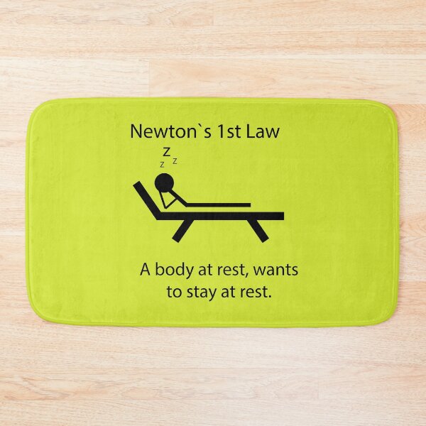 Item preview, Newton’s First Law Funny Design – Body at Rest Lazy Illustration | Physics Humor designed and sold by sciencefacts.