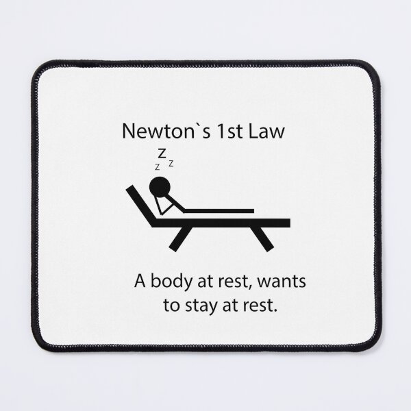 Item preview, Newton’s First Law Funny Design – Body at Rest Lazy Illustration | Physics Humor designed and sold by sciencefacts.