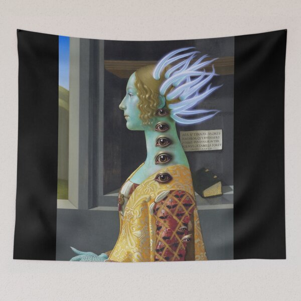 Item preview, Octopoid mistress a Creepy Lovecraftian citizen of Innsmouth portrait art designed and sold by Vintage Designs +.