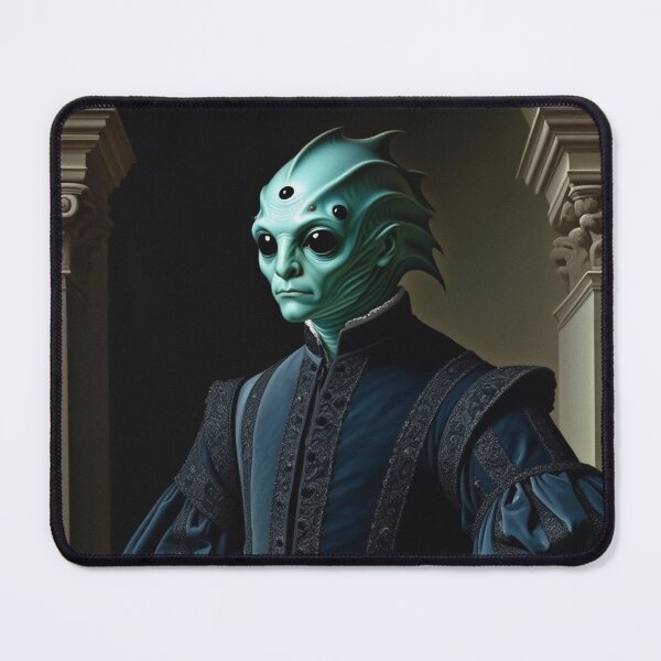 Item preview, Fish Lord Johnston a Creepy Lovecraftian citizen of Innsmouth portrait art designed and sold by Vintage Designs +.