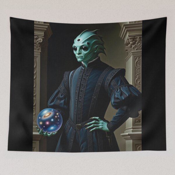 Item preview, Fish Lord Johnston a Creepy Lovecraftian citizen of Innsmouth portrait art designed and sold by Vintage Designs +.