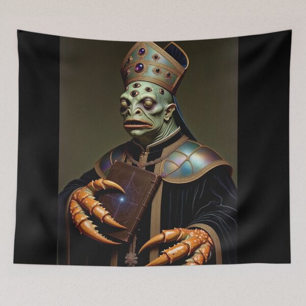 Item preview, Deacon Crabhands a Creepy Lovecraftian citizen of Innsmouth portrait art designed and sold by Vintage Designs +.