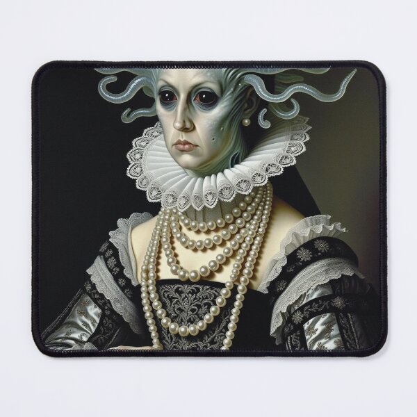 Item preview, Maria Von EctoTen'tacles a creepy citizen of Innsmouth lovecraftian Deep Ones painting horror art designed and sold by Vintage Designs +.