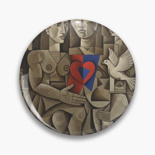 Item preview, Cubist Embrace: Humanity's Shared Heart designed and sold by AgingeR.