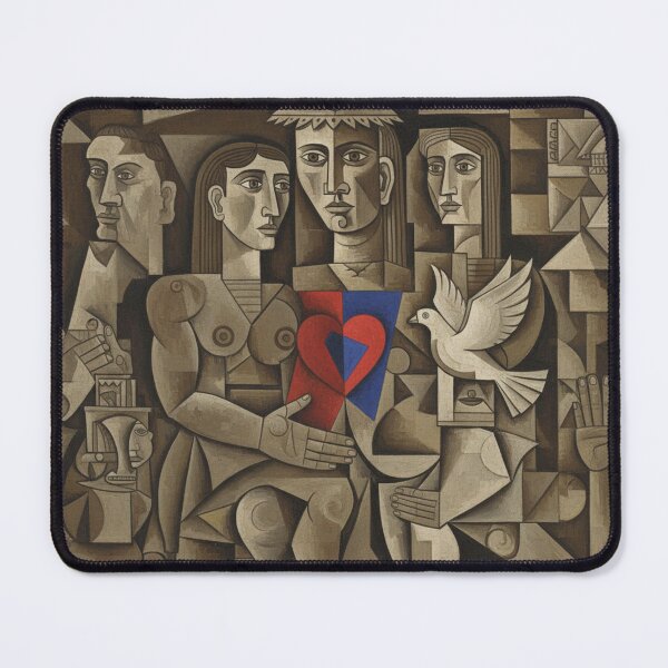 Item preview, Cubist Embrace: Humanity's Shared Heart designed and sold by AgingeR.