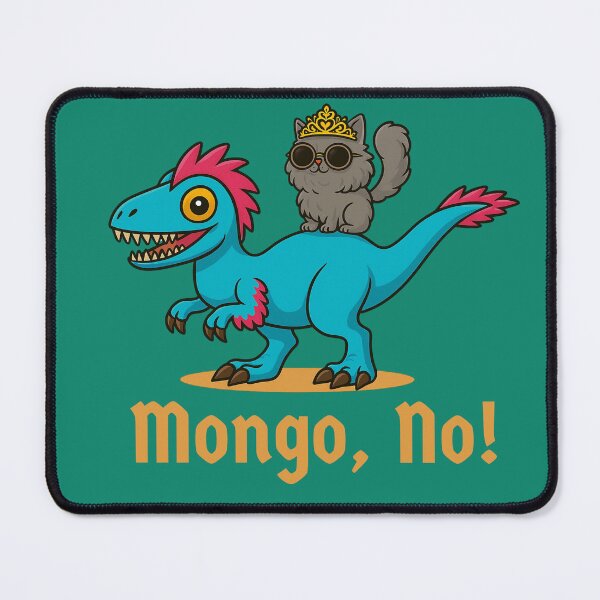 Item preview, Cat Princess Donut Riding Monster Saying “Mongo No” designed and sold by RollForDesignCo.