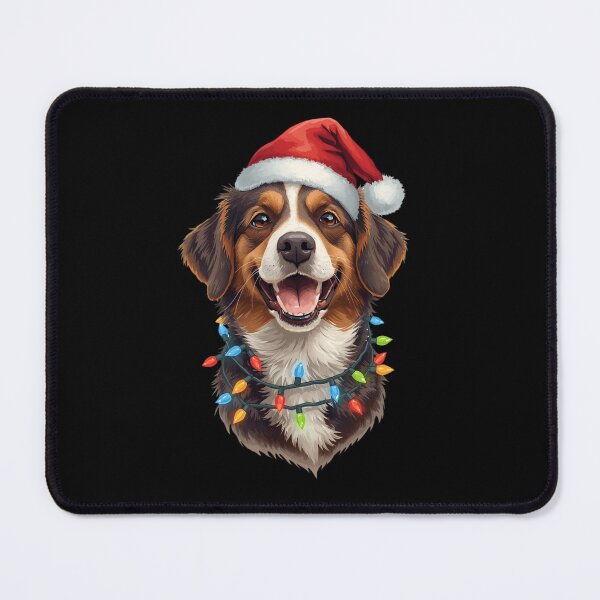 Item preview, Funny Dog in Santa Hat with Christmas Lights | Pet Mom Dad Gif designed and sold by Design_Your_Day.