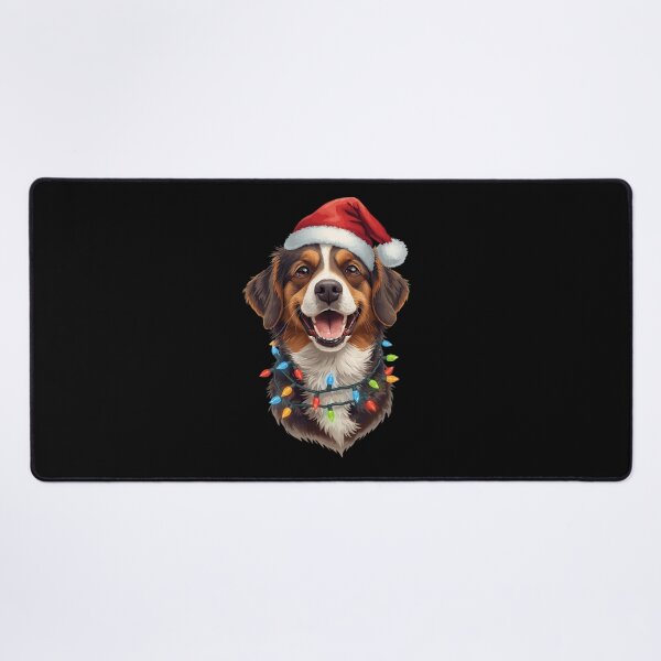 Item preview, Funny Dog in Santa Hat with Christmas Lights | Pet Mom Dad Gif designed and sold by Design_Your_Day.