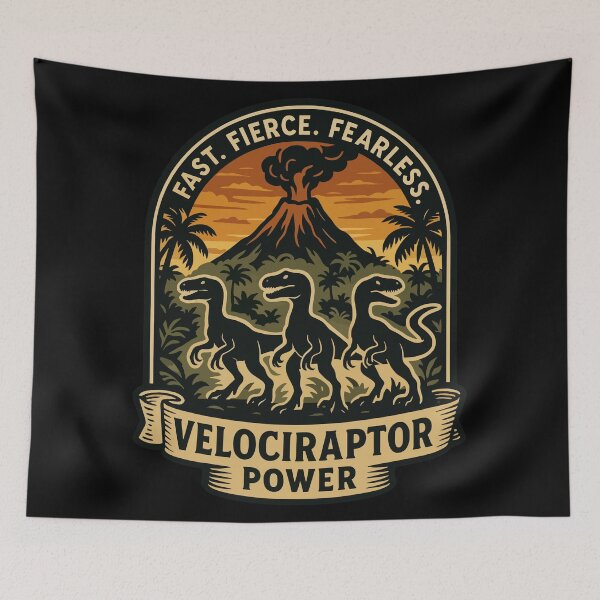 Item preview, Velociraptor Power – Fierce Dinosaur Art designed and sold by WildlifeInc.