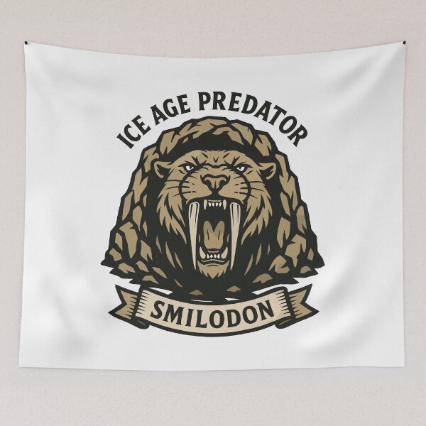 Item preview, Smilodon Ice Age Predator – Saber-Toothed Cat Illustration designed and sold by WildlifeInc.
