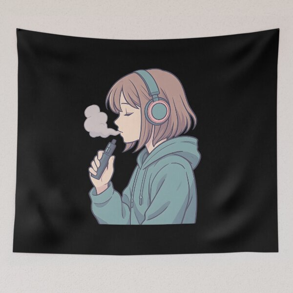 Item preview, Chill Vape Anime Girl Aesthetic designed and sold by House of Taste Vape Designs.