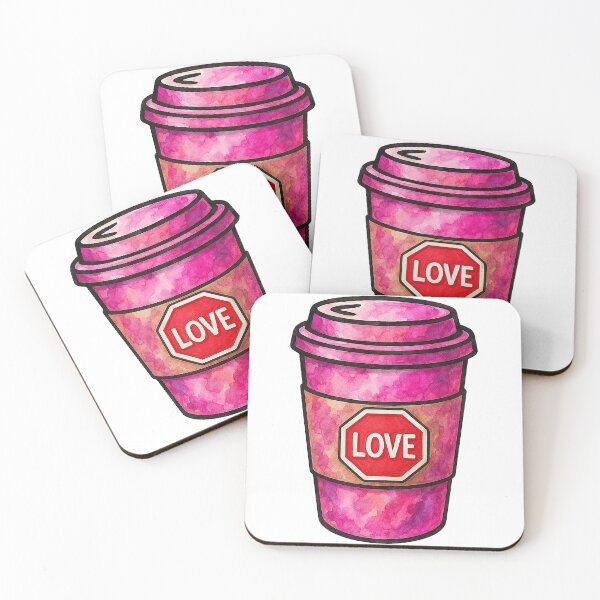 Item preview, Love Coffee Cup – Pink Watercolor Coffee Cup Illustration designed and sold by Pacika.