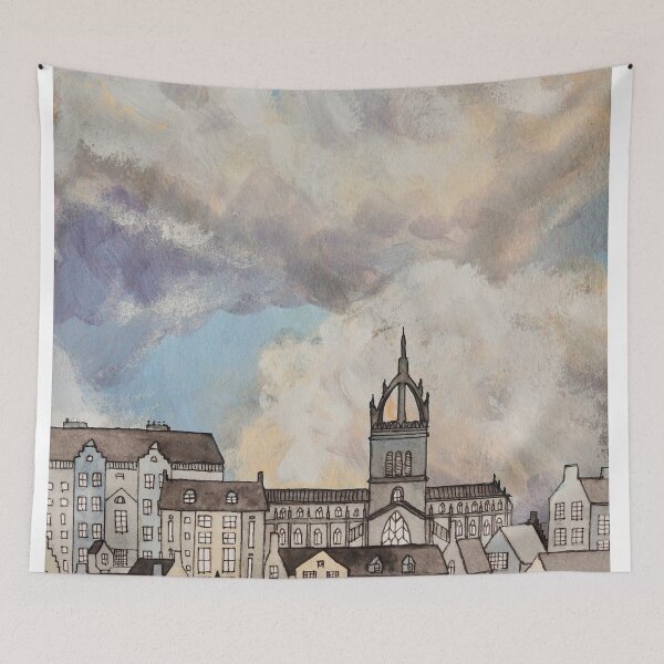 Item preview, Almost sunny Edinburgh  designed and sold by María Casas Watercolour Designs.