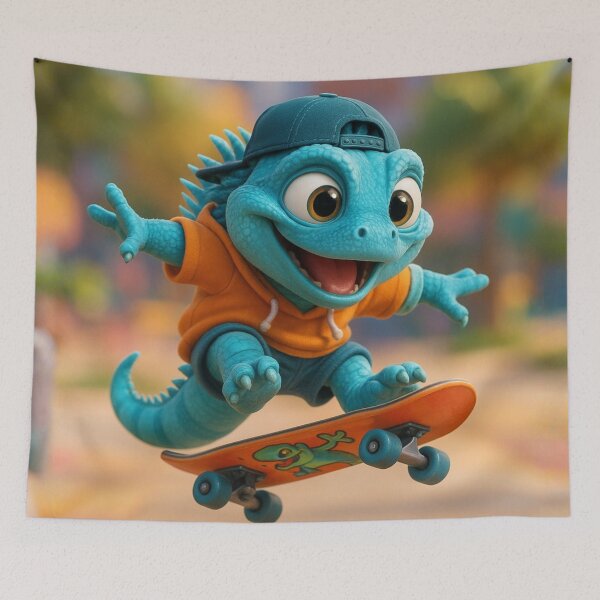 Item preview, Skater Blue Iguana designed and sold by Sillytoe.