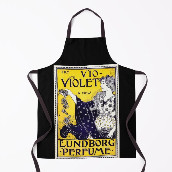 Item preview, Vintage Lundborg Perfume Poster | Style | Vio Violet Fragrance Ad with Floral & Organic Motifs designed and sold by artofuniverse.