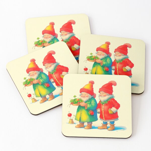 Item preview, Christmas Vintage Design Scandinavian Style Two Father Christmas Tompte designed and sold by LanaGustavsson.