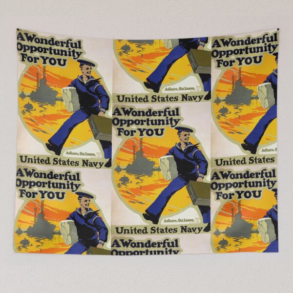 Item preview, Vintage Navy Recruitment Poster | Dynamic Sailor Art | Art Deco Style | Adventure & Travel | United States Navy Print designed and sold by artofuniverse.