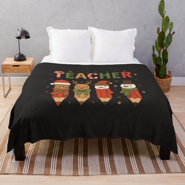 Item preview, Christmas Teacher T Shirt Cute Pencil Characters Santa Reindeer Snowman Holiday Shirt Gift for Teachers Funny Xmas School Tee designed and sold by New Art.