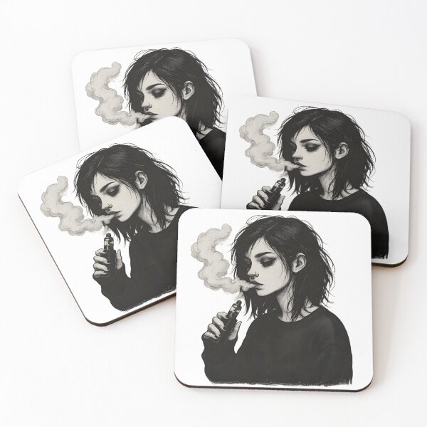 Item preview, Soft Goth Vapor Girl – Dark Aesthetic with Smoke & Silence designed and sold by House of Taste Vape Designs.