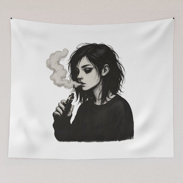 Item preview, Soft Goth Vapor Girl – Dark Aesthetic with Smoke & Silence designed and sold by House of Taste Vape Designs.