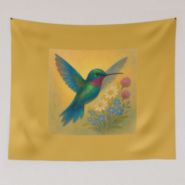 Item preview,  “Dawn flight Hummingbird & Wild Meadows” designed and sold by GeoWild Designs.