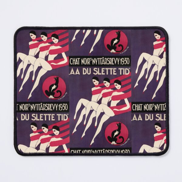 Item preview, Vintage Art Deco Poster | Chat Noir 1930 | Nyttårsrevy Oslo | New Year's Cabaret | Red White Black & Purple designed and sold by artofuniverse.