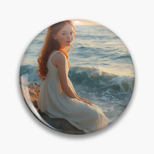 Item preview, Dreamer by the Waves – Painterly Ocean Sunset Illustration designed and sold by Valeree Store.
