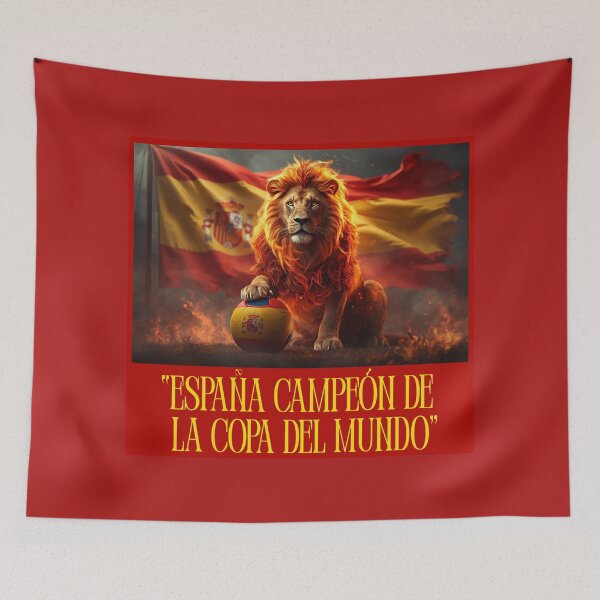 Item preview, España Campeón de la Copa del Mundo – Fiery Lion World Cup Art designed and sold by Mikhail Lovelace.