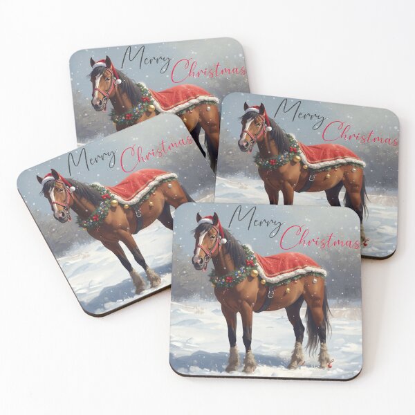 Item preview, Merry Christmas Wonderland Fairytale Horse Farm Art designed and sold by hiacynto.