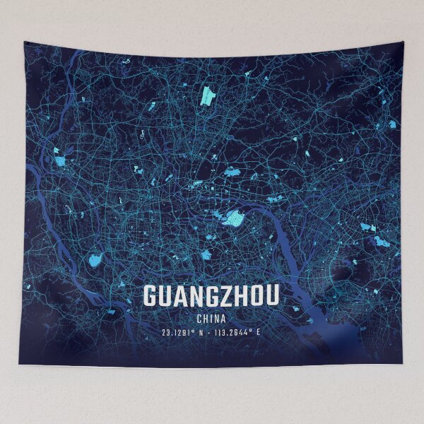 Item preview, Guangzhou Midnight City Map designed and sold by HomeLivingCo.