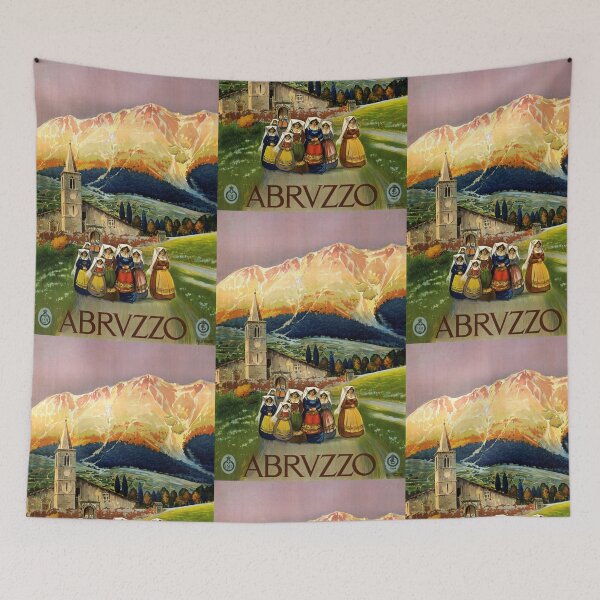 Item preview, Vintage Abruzzo Travel Poster | Italy Art Print | ENIT Design | Vibrant 20th Century Style | Mountains & Culture | Home Decor designed and sold by artofuniverse.