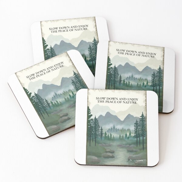Item preview, Slow down and enjoy the peace of nature. Trees river mountains designed and sold by Scat the cat.