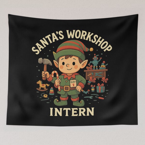 Item preview, Santa’s Workshop Intern – Funny Christmas Elf Shirt for Kids, Parents, and Holiday Humor Lovers designed and sold by AddictiveDesign.
