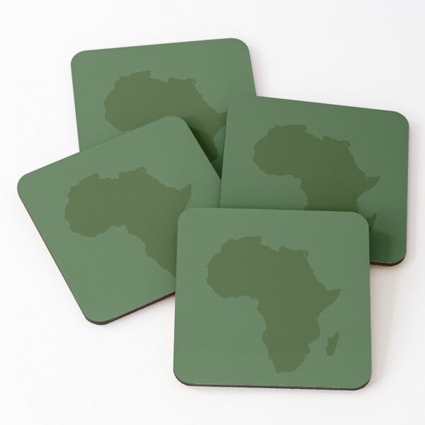 Item preview, Africa Dark Green Map on Light Green Background designed and sold by LOUBNEY.